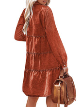 luvamia Denim Dress for Women Babydoll Flowy Cute Jean Shirt Dresses Long Sleeves