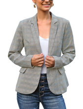luvamia Women's Long Sleeve Formal Notch Lapel Button Down Blazer Pockets Jacket