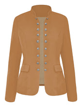 luvamia Women's Open Front Long Sleeves Work Blazer Casual Buttons Jacket Suit