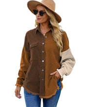 luvamia Womens Shacket Jacket Oversized Corduroy Button Down Shirt Long Sleeve Tops