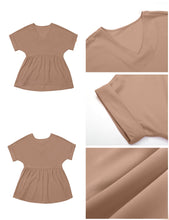 luvamia Blouses for Women Dressy Casual Babydoll Flowy Tops V Neck Tunic Tops Loose Fit Batwing Sleeves Summer