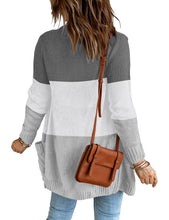 luvamia Women Open Front Cardigan Chunky Cable Knit Casual Long Sleeve Sweater Button Down Outwear Loose Coat Pockets