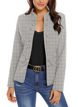 luvamia Women's Open Front Long Sleeves Work Blazer Casual Buttons Jacket Suit
