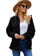 luvamia Womens Shacket Jacket Oversized Corduroy Button Down Shirt Long Sleeve Tops