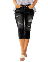 luvamia Womens Capri Jeans for Women High Waisted Skinny Ripped Jean Denim Pants