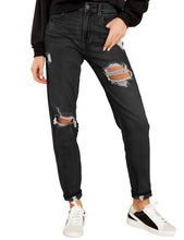 luvamia Women's Casual Ripped Jeans Elastic Waist Slim Boyfriend Jeans Denim Pants