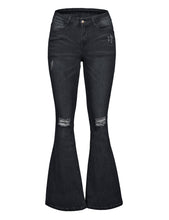 luvamia Women's Ripped Flare Bell Bottom Jeans Pants Retro Wide Leg Denim Pants