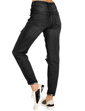 luvamia Women's Casual Ripped Jeans Elastic Waist Slim Boyfriend Jeans Denim Pants