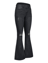 luvamia Women's Ripped Flare Bell Bottom Jeans Pants Retro Wide Leg Denim Pants