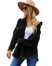 luvamia Womens Shacket Jacket Oversized Corduroy Button Down Shirt Long Sleeve Tops
