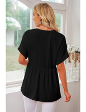 luvamia Blouses for Women Dressy Casual Babydoll Flowy Tops V Neck Tunic Tops Loose Fit Batwing Sleeves Summer