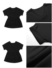 luvamia Blouses for Women Dressy Casual Babydoll Flowy Tops V Neck Tunic Tops Loose Fit Batwing Sleeves Summer