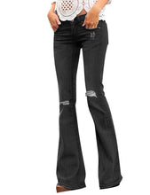 luvamia Women's Ripped Flare Bell Bottom Jeans Pants Retro Wide Leg Denim Pants