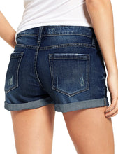 luvamia Women's Ripped Denim Jean Shorts High Waisted Stretchy Folded Hem Short Jeans