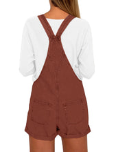luvamia Women's Casual Adjustable Strap Cuffed Hem Denim Bib Overalls Shorts Romper