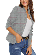 luvamia Women's Open Front Long Sleeves Work Blazer Casual Buttons Jacket Suit