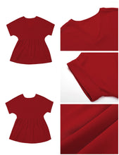 luvamia Blouses for Women Dressy Casual Babydoll Flowy Tops V Neck Tunic Tops Loose Fit Batwing Sleeves Summer
