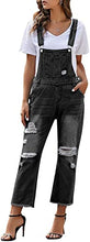 luvamia Women Ripped Stretch Adjustable Denim Bib Overalls Jeans Pants Jumpsuits