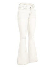 luvamia Women's Ripped Flare Bell Bottom Jeans Pants Retro Wide Leg Denim Pants