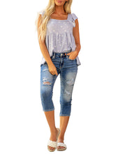 luvamia Womens Capri Jeans for Women High Waisted Skinny Ripped Jean Denim Pants