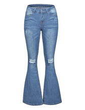 luvamia Women's Ripped Flare Bell Bottom Jeans Pants Retro Wide Leg Denim Pants