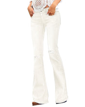 luvamia Women's Ripped Flare Bell Bottom Jeans Pants Retro Wide Leg Denim Pants