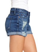 luvamia Women's Ripped Denim Jean Shorts High Waisted Stretchy Folded Hem Short Jeans
