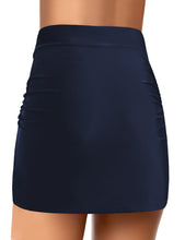 luvamia Women's Pleated Swim Skirt Mid Waist Swimsuit Bottom Swimwear