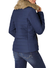 luvamia Women Casual Warm Winter Faux Fur Quilted Parka Lapel Zip Jacket Puffer Coat
