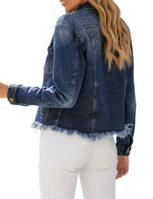 luvamia Women's Basic Button Down Stretch Fitted Long Sleeves Denim Jean Jacket