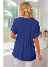 luvamia Blouses for Women Dressy Casual Babydoll Flowy Tops V Neck Tunic Tops Loose Fit Batwing Sleeves Summer