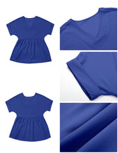 luvamia Blouses for Women Dressy Casual Babydoll Flowy Tops V Neck Tunic Tops Loose Fit Batwing Sleeves Summer
