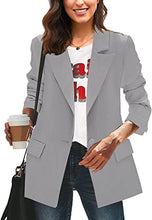 luvamia Women Casual Long Sleeve Blazer Open Front Lapel Work Office Jacket Suit