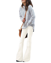 luvamia Women's Ripped Flare Bell Bottom Jeans Pants Retro Wide Leg Denim Pants