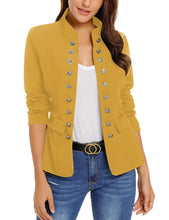 luvamia Women's Open Front Long Sleeves Work Blazer Casual Buttons Jacket Suit