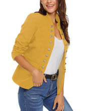 luvamia Women's Open Front Long Sleeves Work Blazer Casual Buttons Jacket Suit