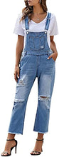 luvamia Women Ripped Stretch Adjustable Denim Bib Overalls Jeans Pants Jumpsuits