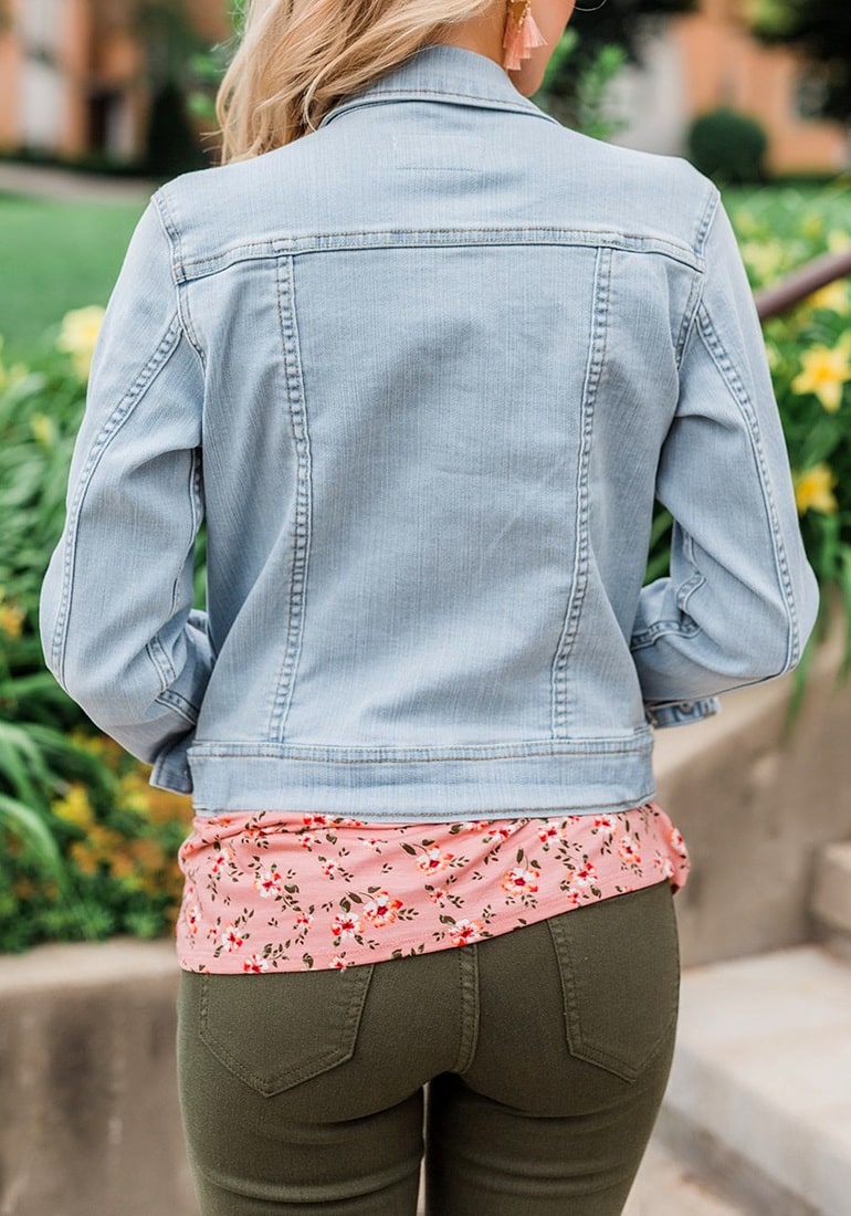 luvamia Jean Tops For Women Women'S Denim Jackets Pink Button Up