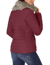 luvamia Women Casual Warm Winter Faux Fur Quilted Parka Lapel Zip Jacket Puffer Coat