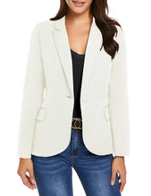 luvamia Women's Long Sleeve Formal Notch Lapel Button Down Blazer Pockets Jacket