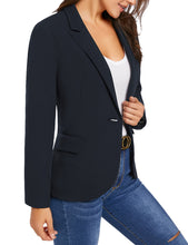 luvamia Women's Long Sleeve Formal Notch Lapel Button Down Blazer Pockets Jacket