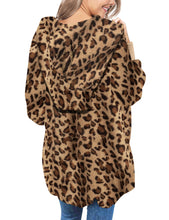 luvamia Women Fuzzy Fleece Open Front Pocket Hooded Cardigan Jacket Coat Outwear