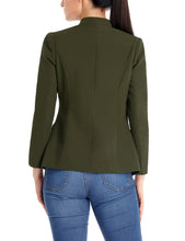 luvamia Women's Open Front Long Sleeves Work Blazer Casual Buttons Jacket Suit