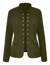 luvamia Women's Open Front Long Sleeves Work Blazer Casual Buttons Jacket Suit